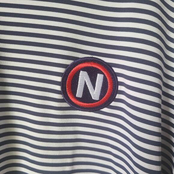 Vineyard Vines Men's Blue & White Striped Short Sleeve N Patch Polo Shirt XL - Picture 3 of 9